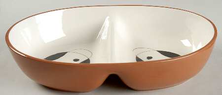 Lyric 10" Oval Divided Vegetable Bowl