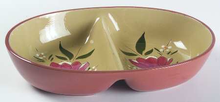 Magnolia 10" Oval Divided Vegetable Bowl