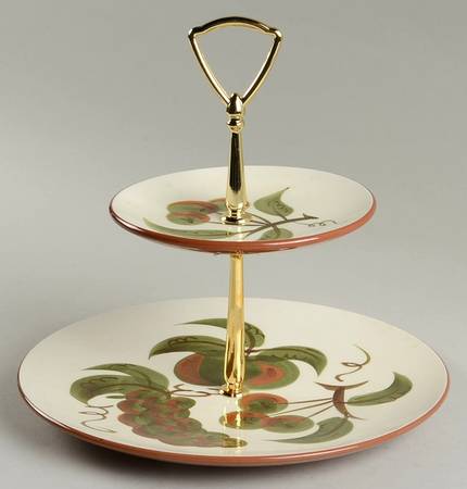 Orchard Song 2 Tiered Serving Tray (Dinner M1 & Bread/Butter)