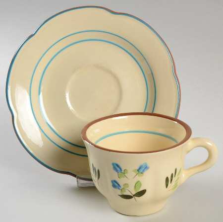 Petite Flowers Flat Cup & Saucer Set