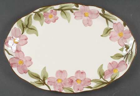 Pink Dogwood 14" Oval Serving Platter