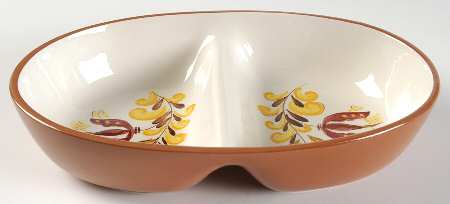 Provincial 10" Oval Divided Vegetable Bowl