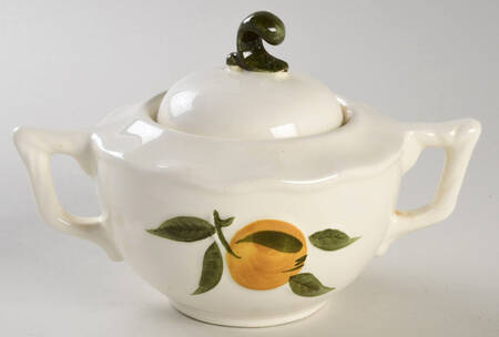 Sculptured Fruit Sugar Bowl & Lid