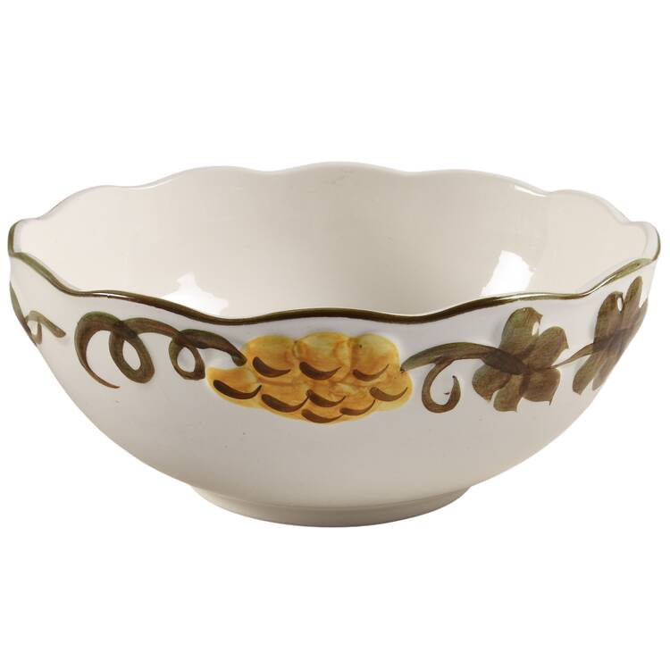Sculptured Fruit 10" Large Salad Serving Bowl