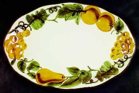 Sculptured Fruit 15" Oval Serving Platter