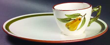 Sculptured Fruit Snack Plate & Cup Set