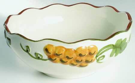 Sculptured Fruit 8" Round Vegetable Bowl