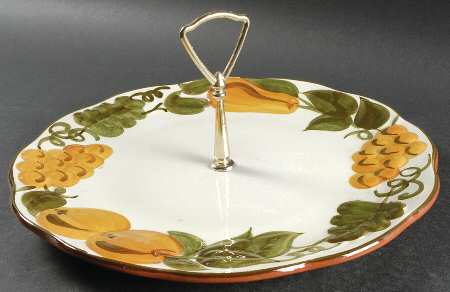 Sculptured Fruit Round Serving Plate with Handle (CH)