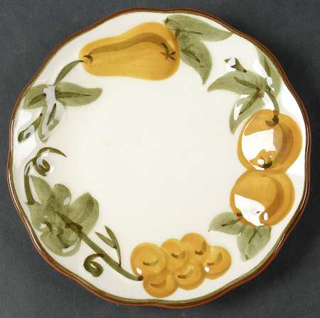 Sculptured Fruit Bread & Butter Plate