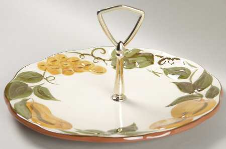 Sculptured Fruit Round Serving Plate with Handle (DP)