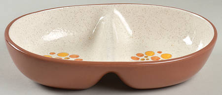 Sun Pebbles 10" Oval Divided Vegetable Bowl by Stangl