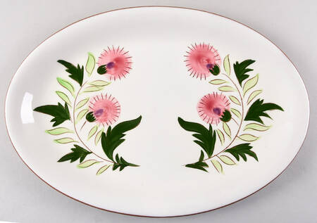 Thistle (Pink Thistle) 15" Oval Serving Platter