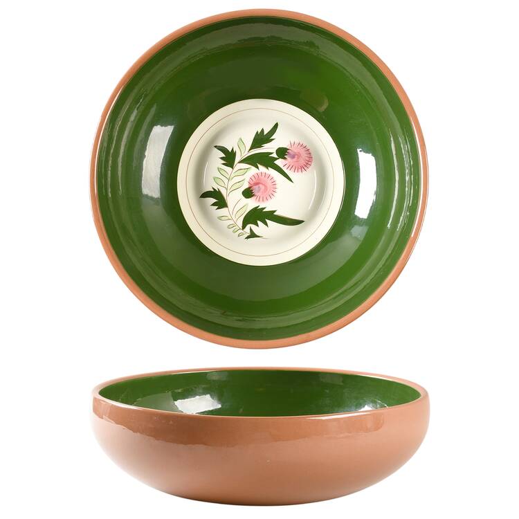 Thistle (Pink Thistle) 12" Large Salad Serving Bowl