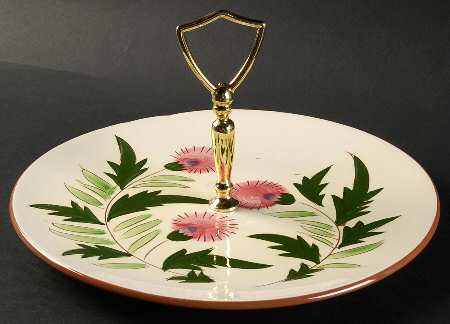 Thistle (Pink Thistle) Round Serving Plate with Handle (DP)