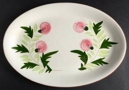 Thistle (Pink Thistle) 15" Oval Serving Platter