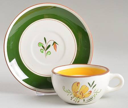 Tiger Lily Flat Cup & Saucer Set