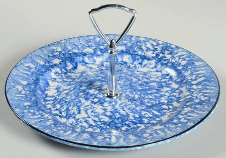 Town & Country Blue Round Serving Plate with Handle (DP)
