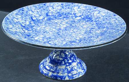 Town & Country Blue 10" Diameter Pedestal Cake Stand