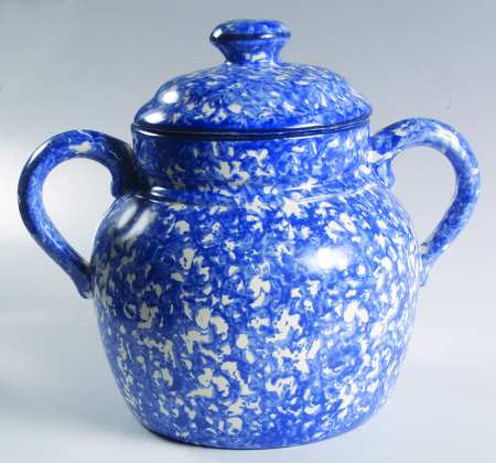 Town & Country Blue Bean Pot & Lid
