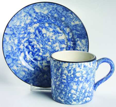Town & Country Blue Flat Cup & Saucer Set