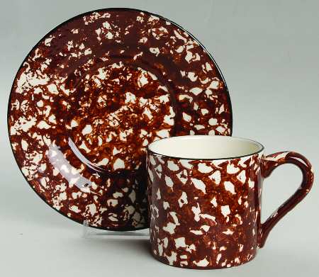 Town & Country Brown Flat Cup & Saucer Set