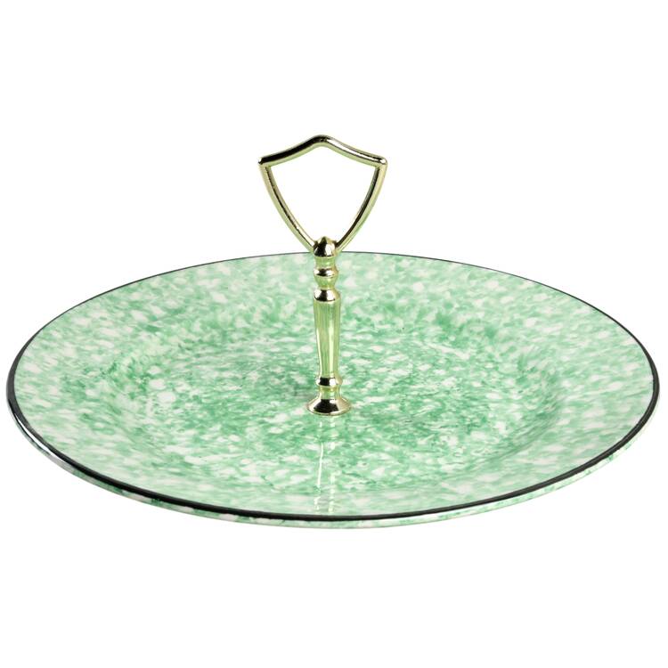 Town & Country Green Round Serving Plate with Handle (DP)