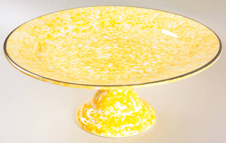 Town & Country Yellow 10" Diameter Pedestal Cake Stand