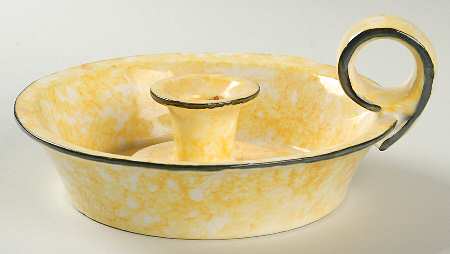 Town & Country Yellow Handled Candleholder