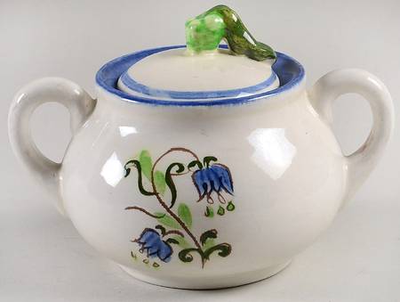 Tulip Blue Sugar Bowl & Lid