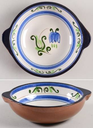 Tulip Blue Lugged Soup Bowl