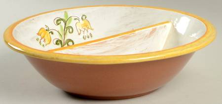 Tulip Yellow (Terra Rose Line) Round Divided Vegetable Bowl