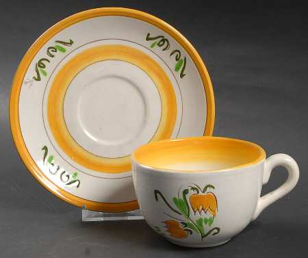 Tulip Yellow (Not Terra Rose Line) Flat Cup & Saucer Set