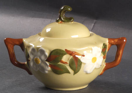 White Dogwood Sugar Bowl & Lid
