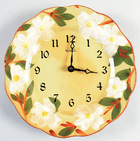 White Dogwood Clock Plate
