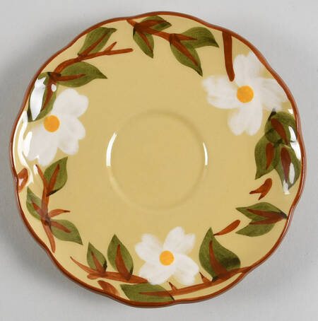 White Dogwood Saucer for Flat Cup