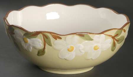 White Dogwood 10" Large Salad Serving Bowl