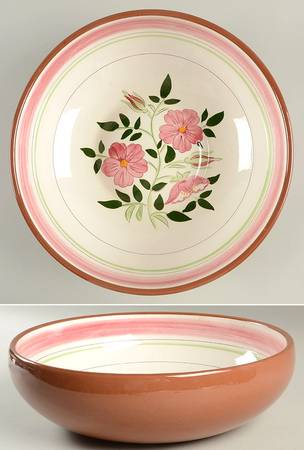 Wild Rose 12" Large Salad Serving Bowl