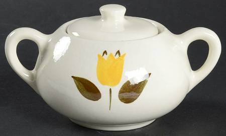 New Tulip Yellow Sugar Bowl & Lid