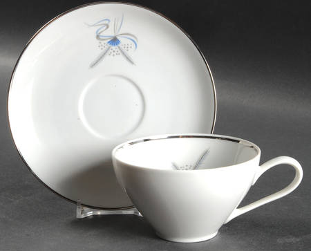 Harvest Stars Blue Flat Cup & Saucer Set