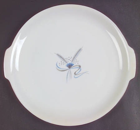 Harvest Stars Blue Handled Cake Plate