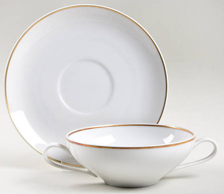 My Devotion (Gold Trim) Flat Cream Soup Bowl & Saucer Set