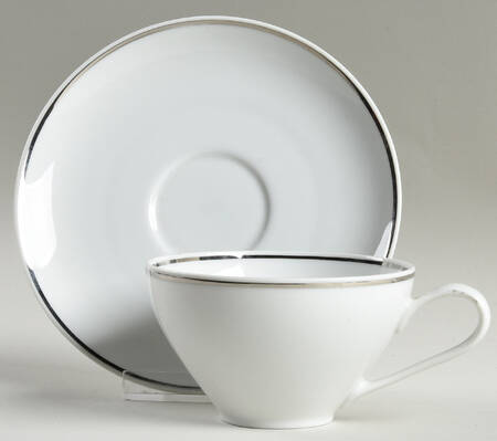 My Devotion (Platinum Trim) Flat Cup & Saucer Set