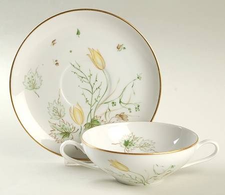 Spring Breeze Flat Cream Soup Bowl & Saucer Set