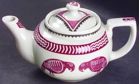 Ancient Mimbreno Indian-Burgundy (Replica) Individual Teapot & Lid