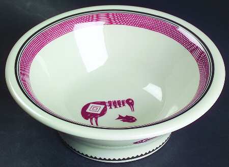 Ancient Mimbreno Indian-Burgundy (Replica) 8" Salad Serving Bowl