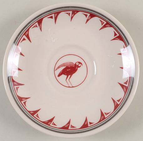 Ancient Mimbreno Indian-Burgundy (Replica) Saucer for Flat Cup
