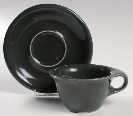 Ivy Green Flat Cup & Saucer Set