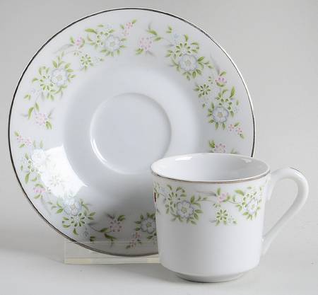 Springtime Flat Demitasse Cup & Saucer Set