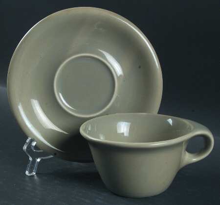 Suede Gray Flat Cup & Saucer Set