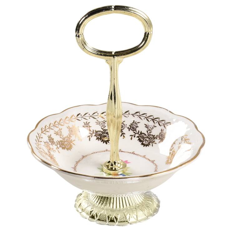 STT1 6"-7" Handled Footed Nut Dish HC